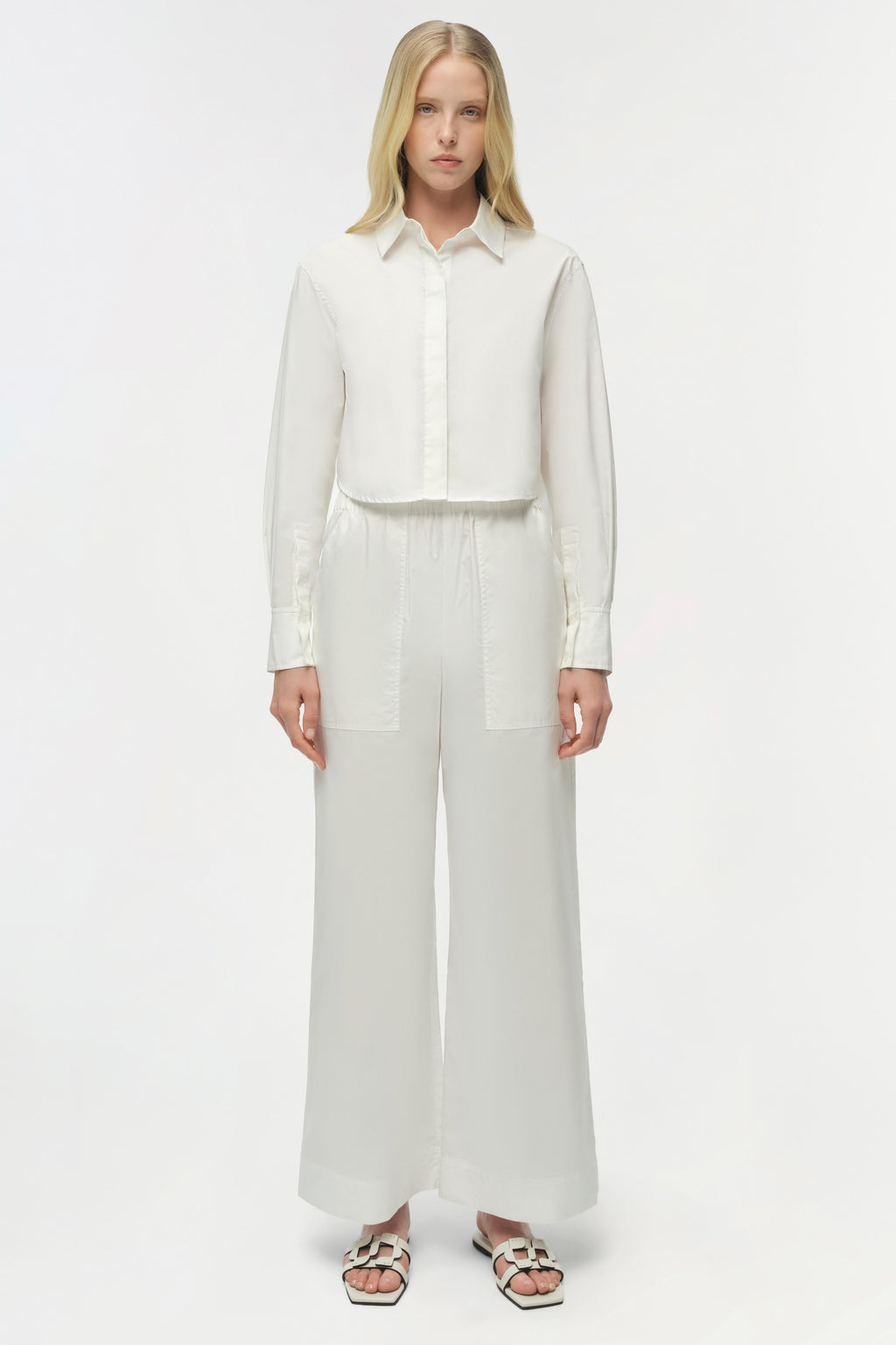 RENATA CROPPED BUTTON DOWN SHIRT Skjorte