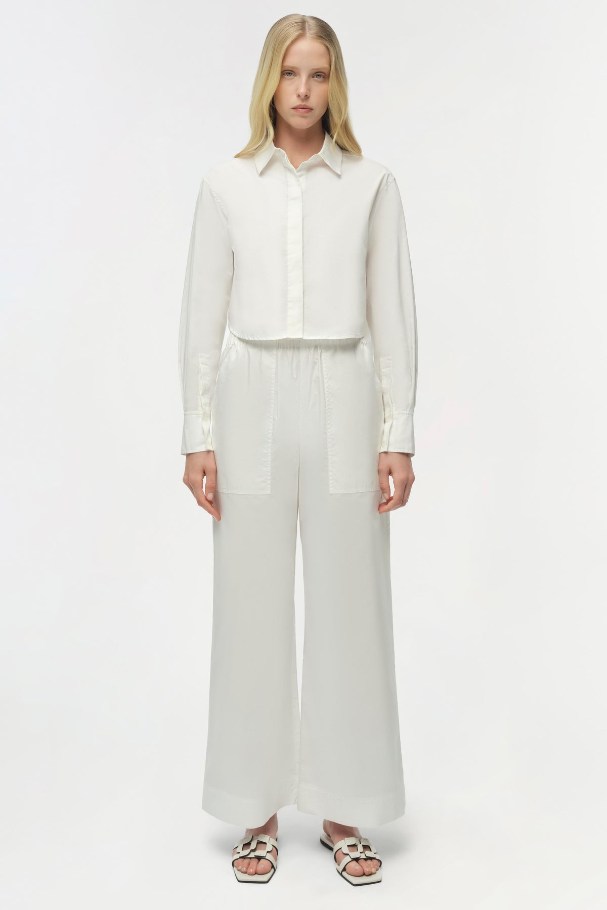 RENATA CROPPED BUTTON DOWN SHIRT Skjorte