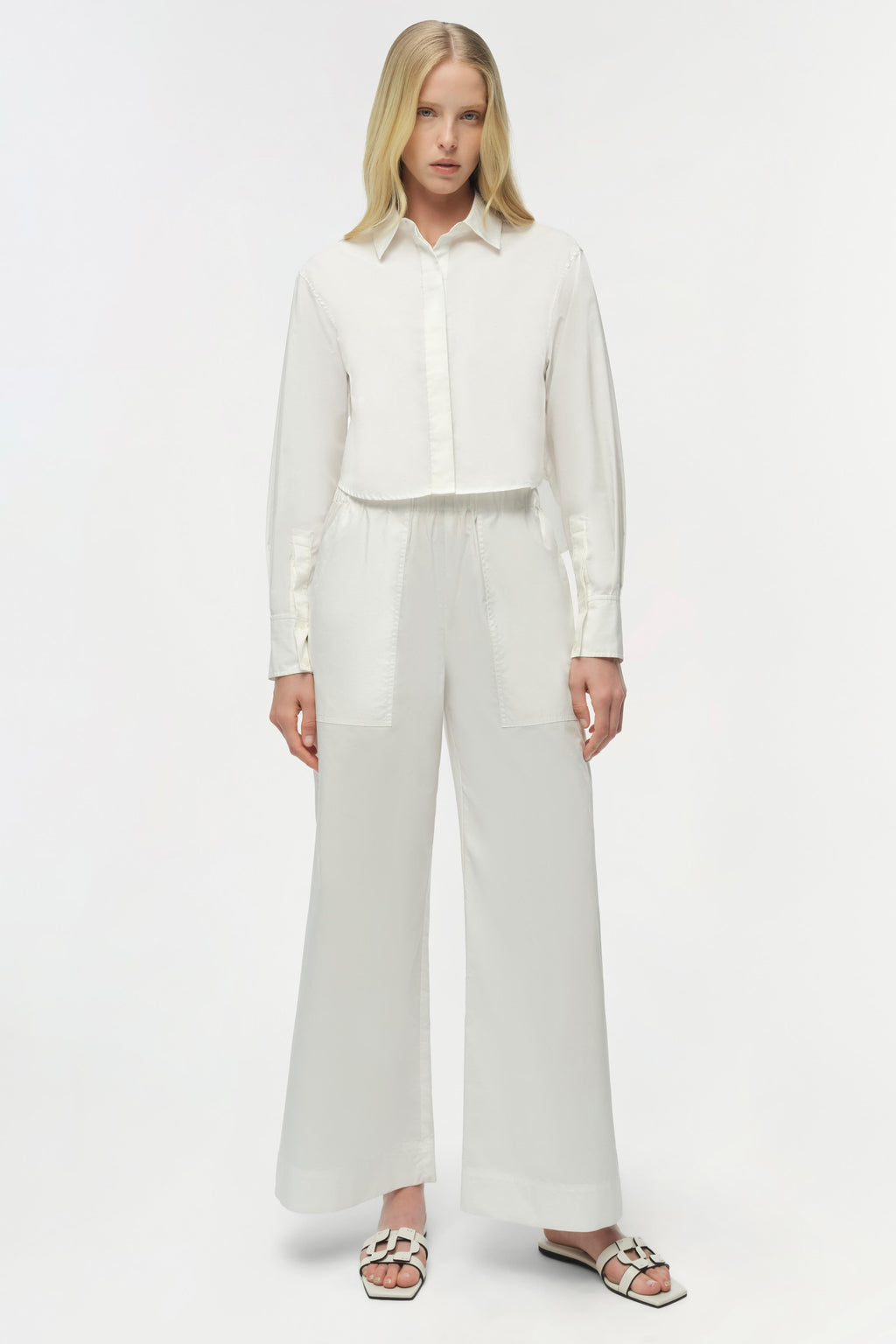 RENATA CROPPED BUTTON DOWN SHIRT Skjorte