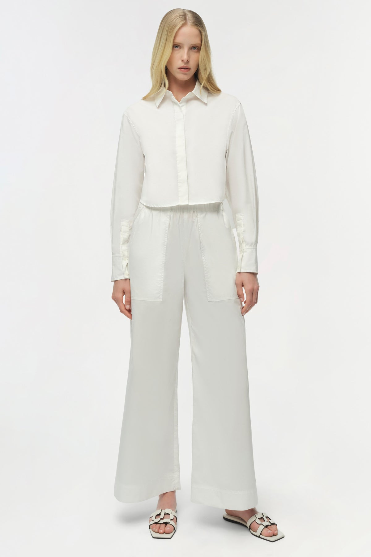 RENATA CROPPED BUTTON DOWN SHIRT Skjorte