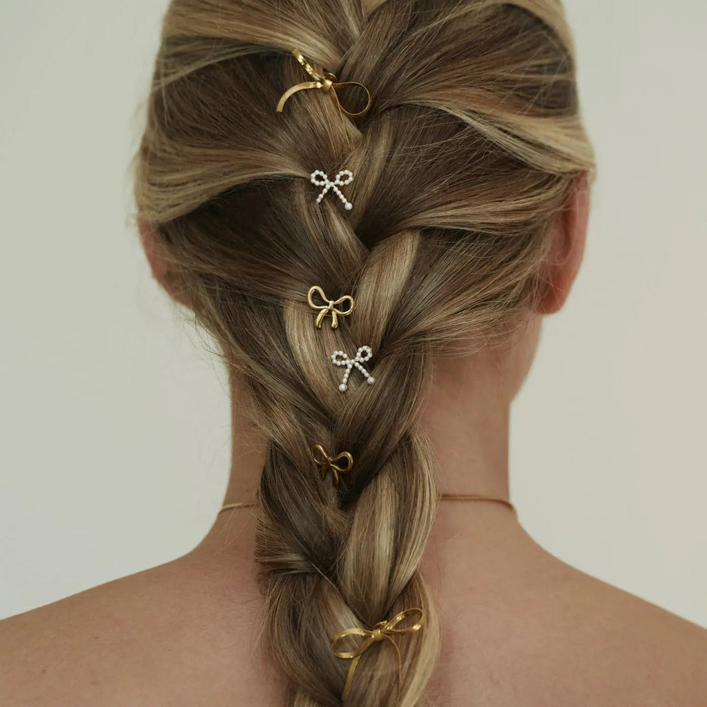 Juliette - Cute Pearl Bow Stud Earrings Ørepynt