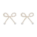 Juliette - Cute Pearl Bow Stud Earrings Ørepynt