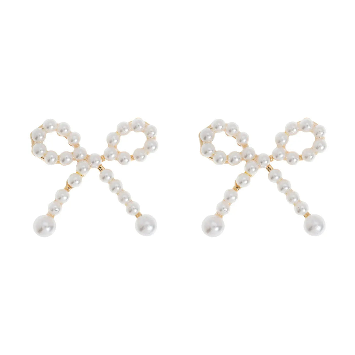 Juliette - Cute Pearl Bow Stud Earrings Ørepynt