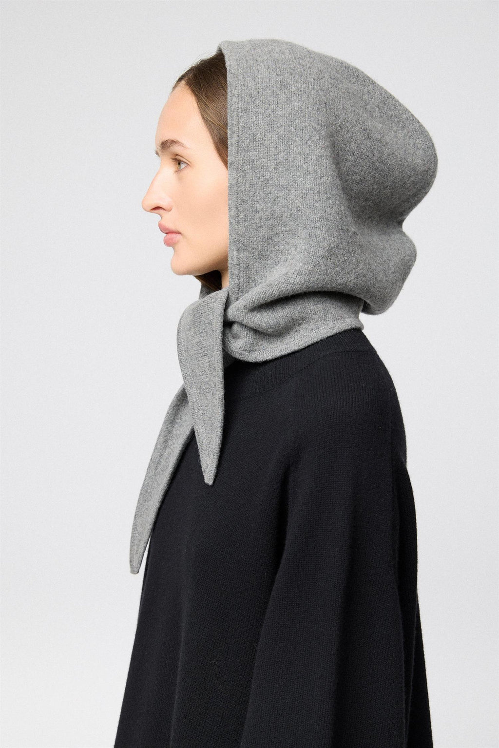Tie Up Knitted Hood
