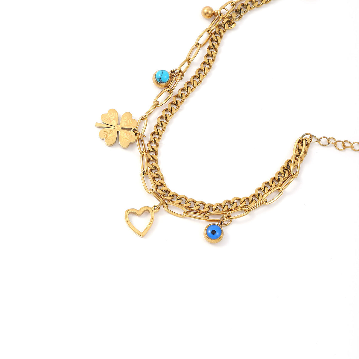 Edeline - Multi Charm Bracelet - Gold Armbånd