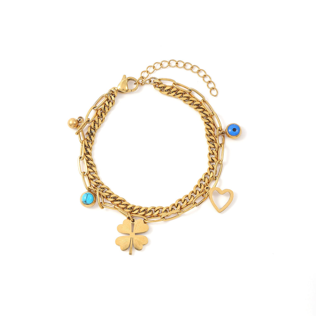 Edeline - Multi Charm Bracelet - Gold Armbånd