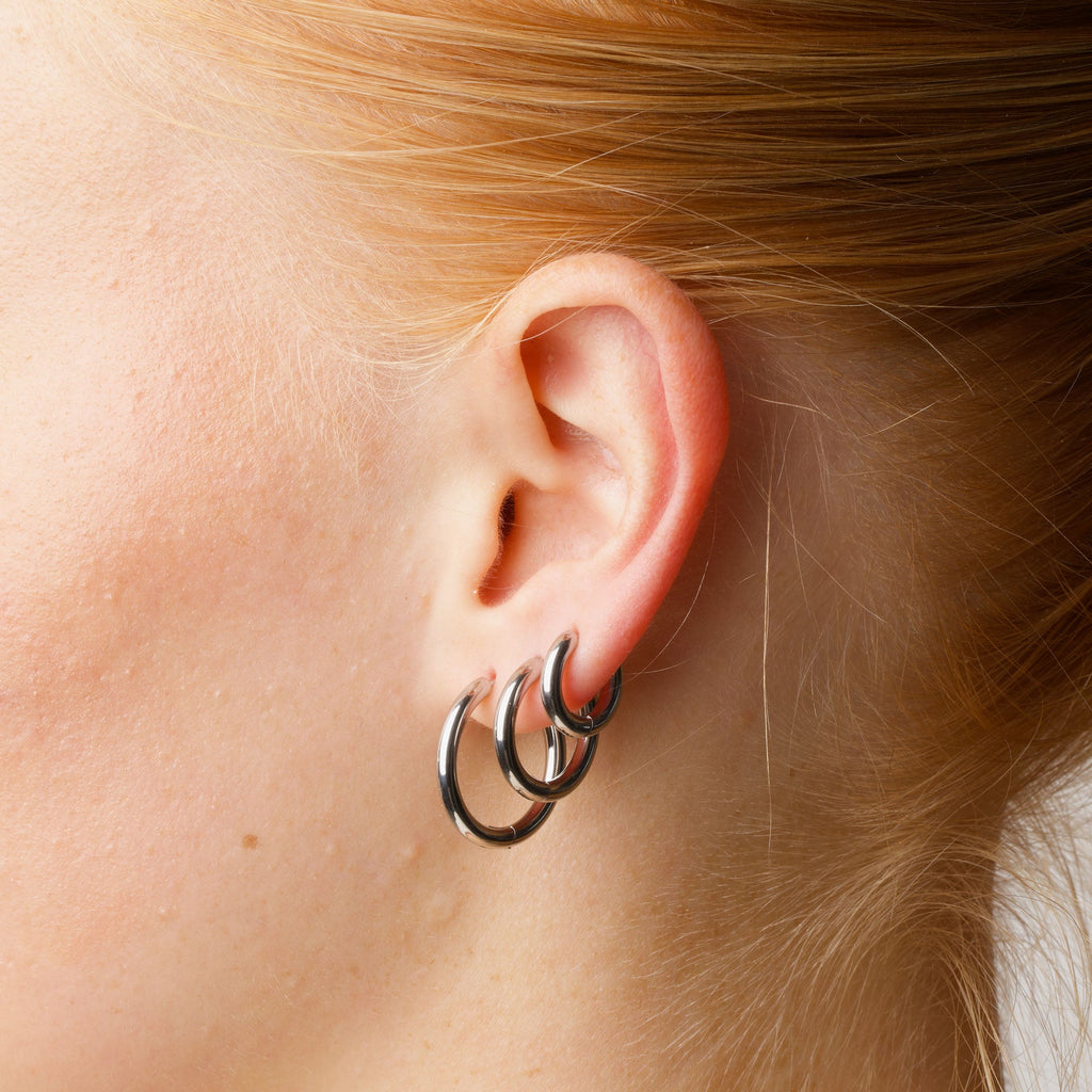 Hollie - Hoop Earrings 13mm Stainless Steel Ørepynt