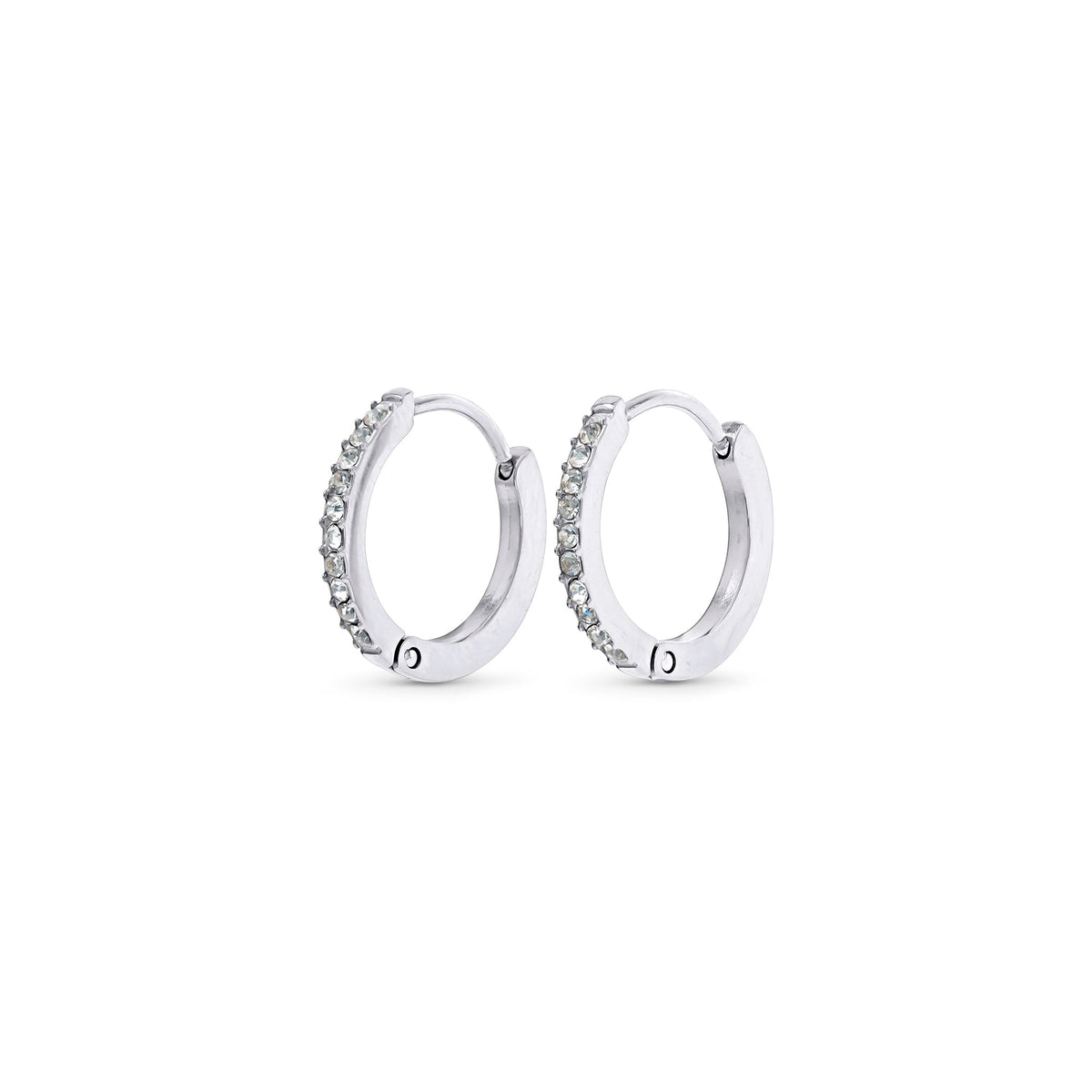Nilea - Crystal Hoop Earrings Stainless Steel Ørepynt