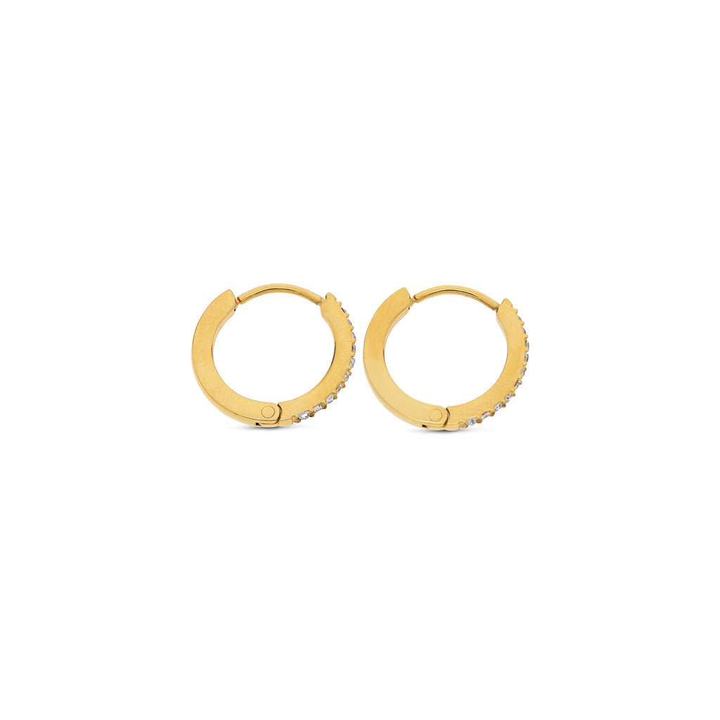 Nilea - Crystal Hoop Earrings Stainless Steel Ørepynt