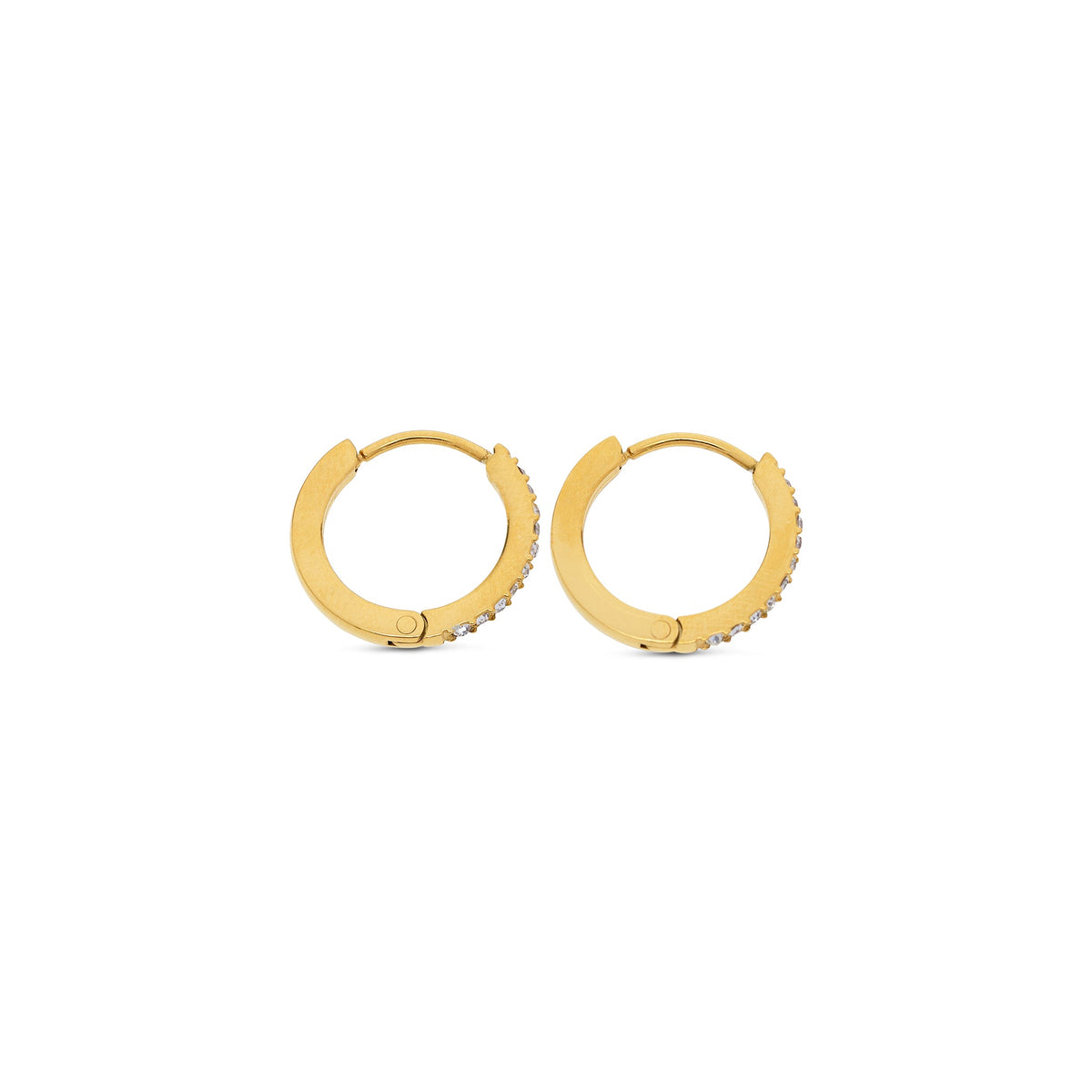 Nilea - Crystal Hoop Earrings Stainless Steel Ørepynt