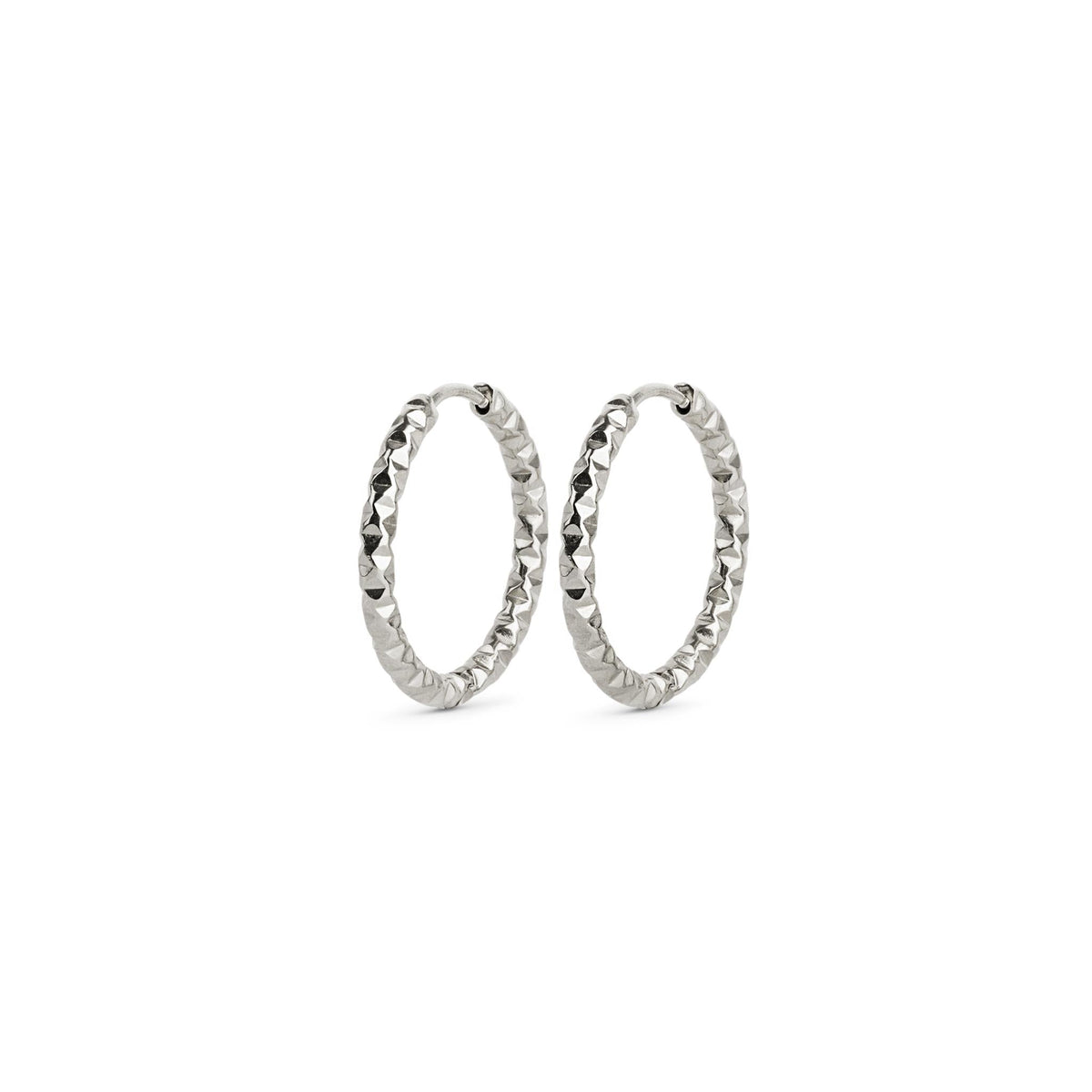 Kahla - Structure Hoop Earrings Stainless Steel Ørepynt