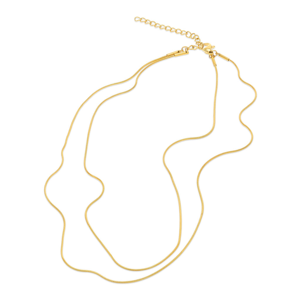 Silvia - Double Snake Chain Necklace Stainless Ste Smykke