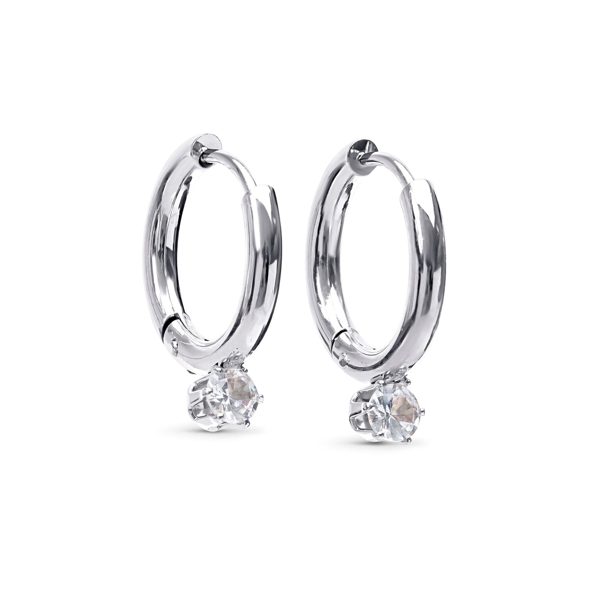 Oline - Crystal Hoop Earrings Stainless Steel Ørepynt