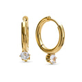 Oline - Crystal Hoop Earrings Stainless Steel Ørepynt