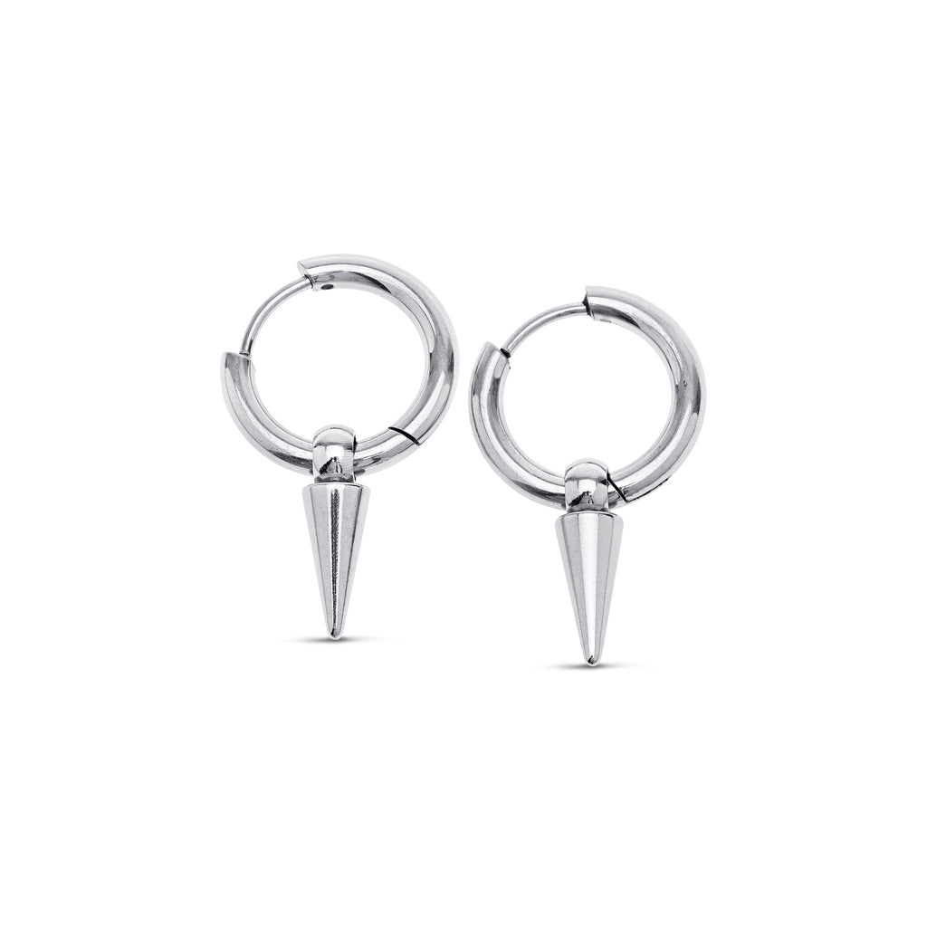Pim - Spike Hoop Earrings Stainless Steel Ørepynt