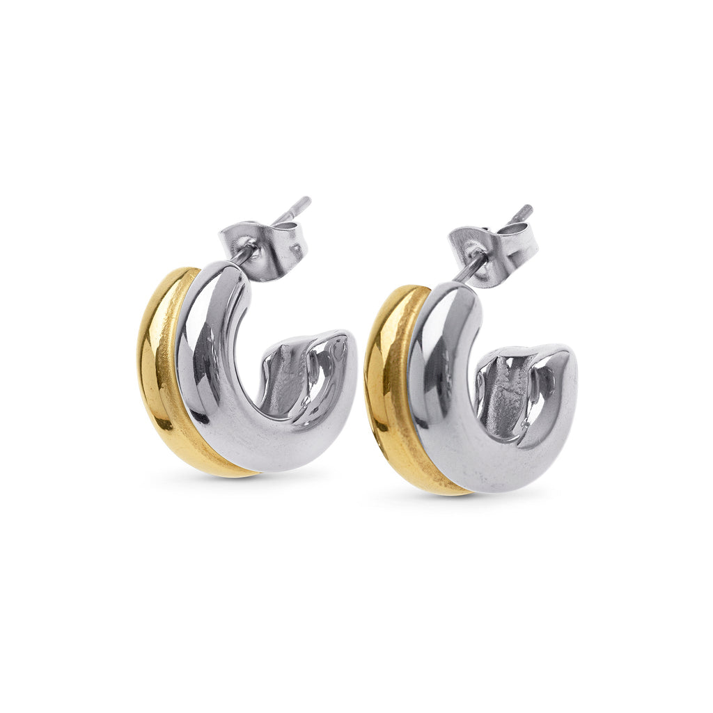 Vendela - Duo Stud Earrings Stainless Steel Ørepynt