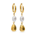 Laura - Pearl Hoop Earrings Stainless Steel Ørepynt