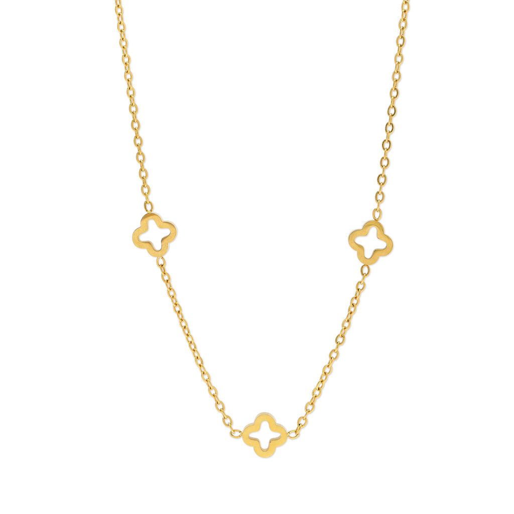 Jenna - Clover Necklace Stainless Steel Smykke