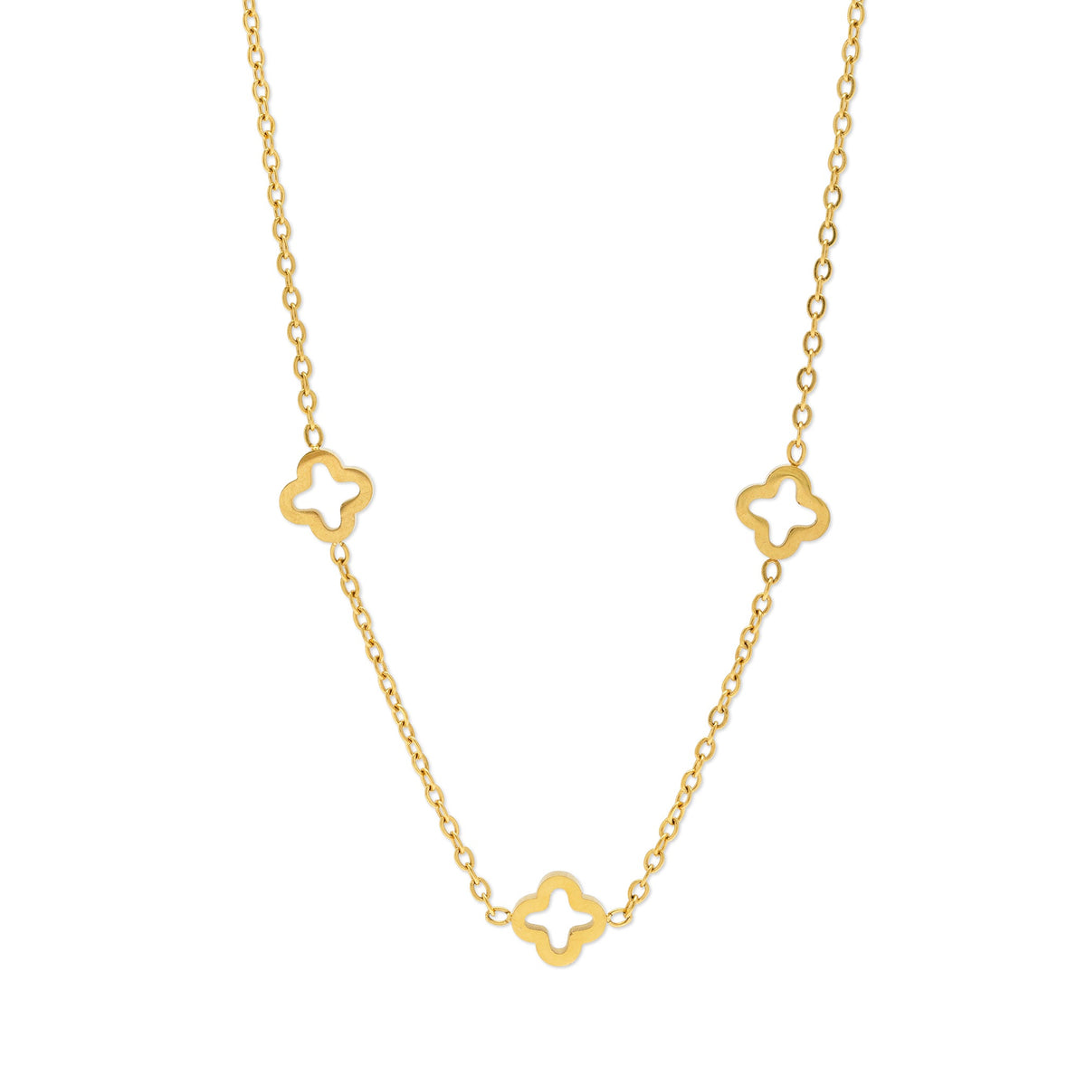Jenna - Clover Necklace Stainless Steel Smykke