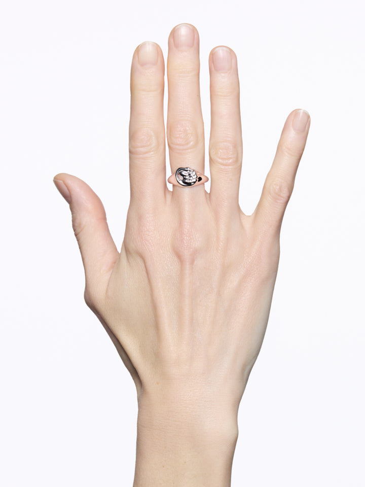 Swan Mini Signet Ring Silver Ring