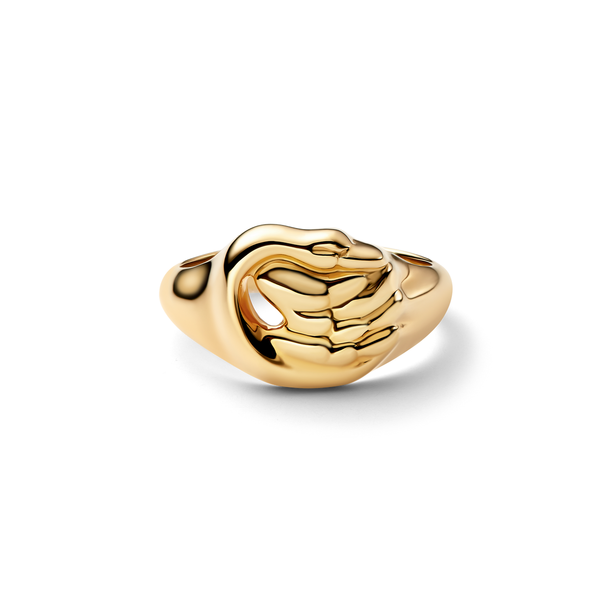 Swan Mini Signet Ring Gold Ring