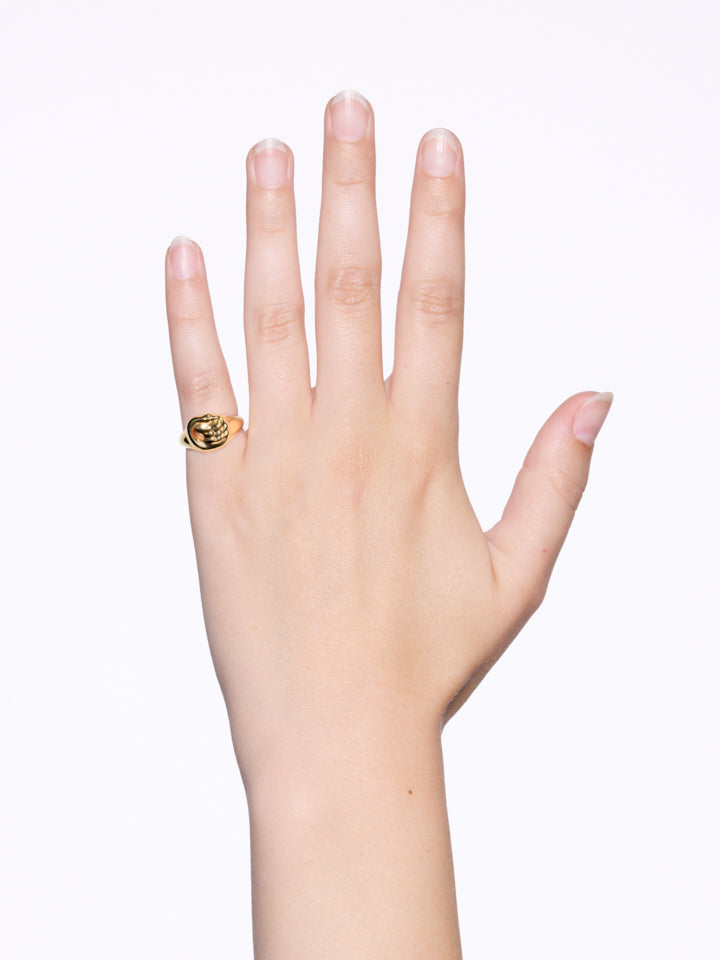 Swan Mini Signet Ring Gold Ring