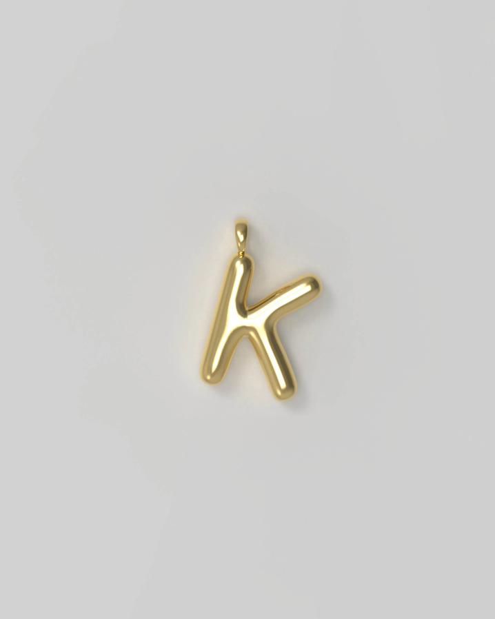 Letter Charm Small Plated - K