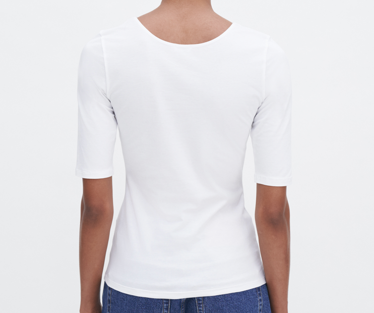 Cotton Stretch Scoop Neck Top