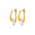 Abla - Pearl Stud Earrings Stainless Steel