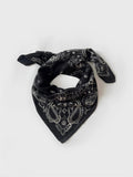 CASHMERE PAISLEY SCARF - BLACK 65 CM