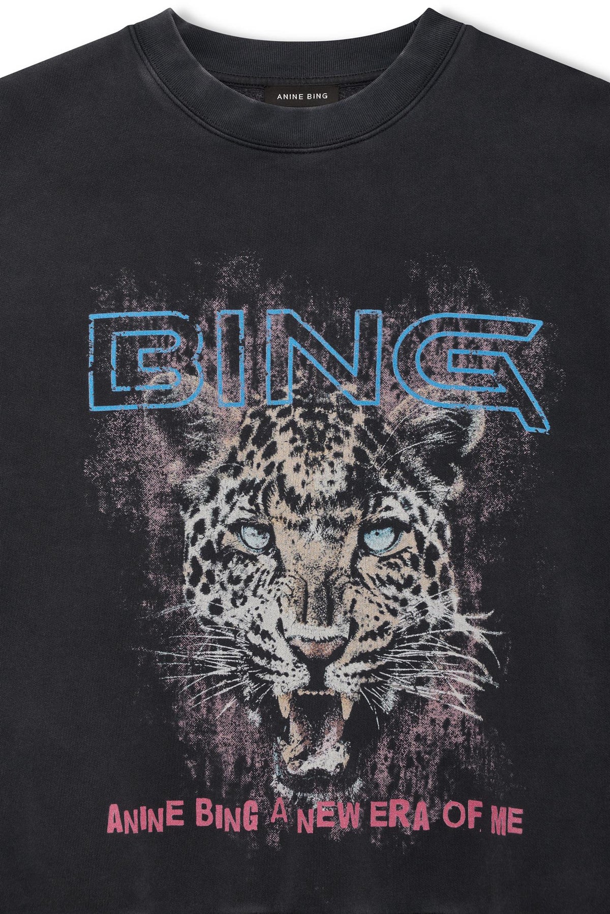 Miles Sweatshirt Leopard Muse - Washed Black