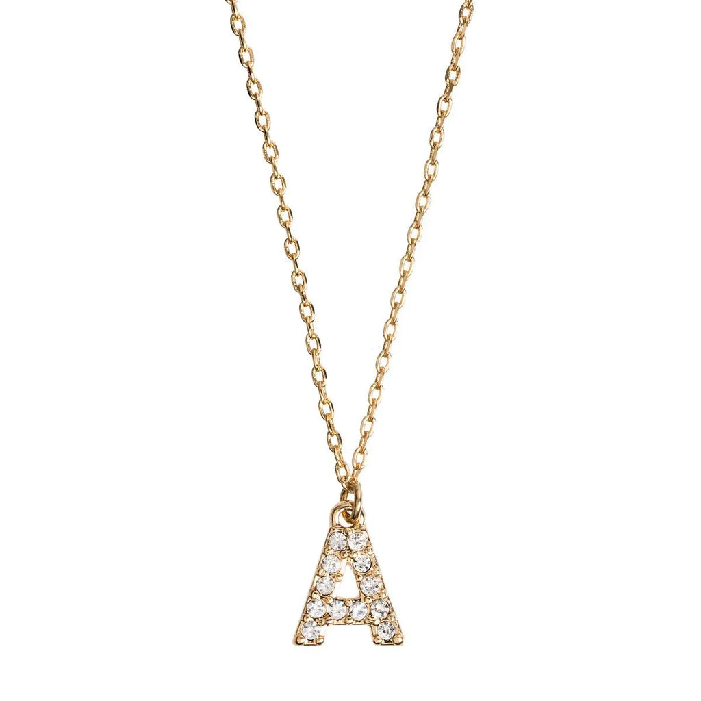 Juno - Crystal Letter Necklace Stainless Steel