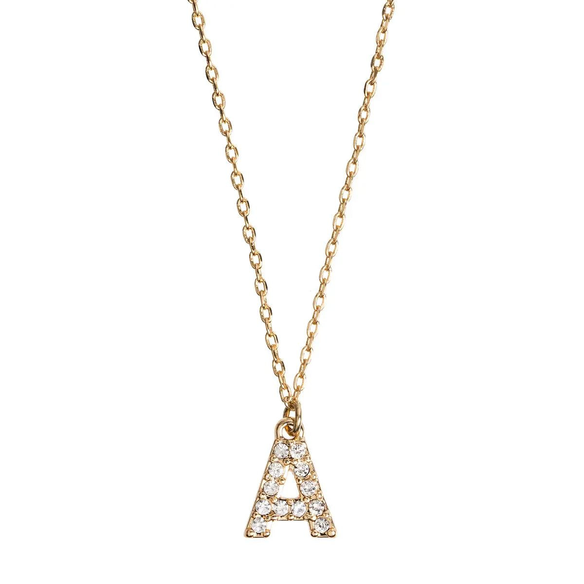 Juno - Crystal Letter Necklace Stainless Steel