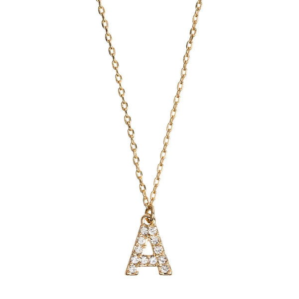 Juno Crystal Letter Necklace