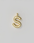 Letter Charm Large Plated - S