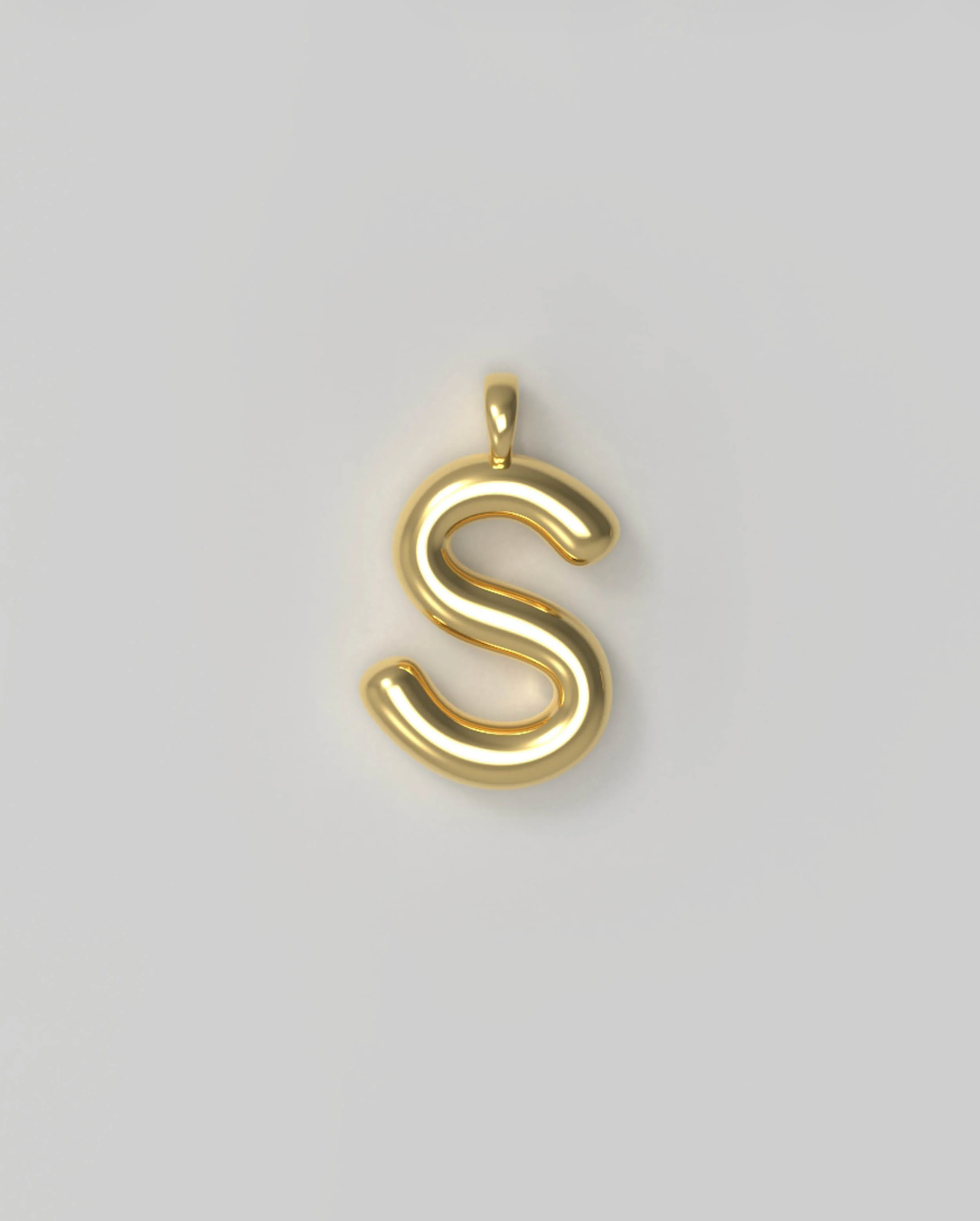 Letter Charm Large Plated - S