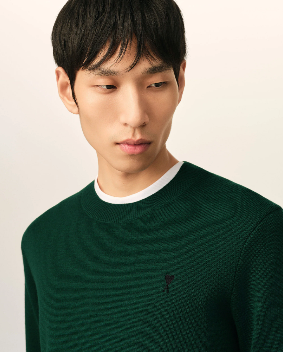 CREWNECK SWEATER WITH AMI DE COEUR