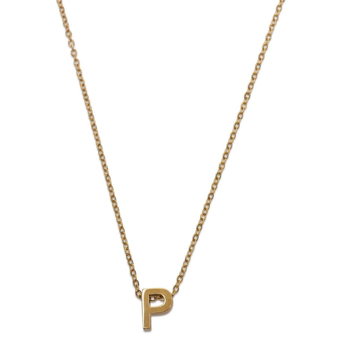 Viola - Letter Necklace Stainless Steel Gold, E