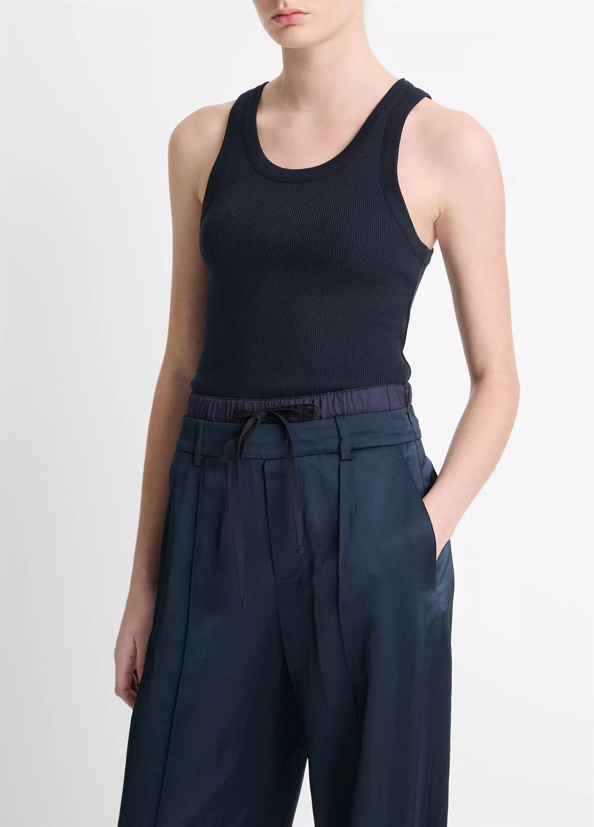 Ribbed Scoop-Neck Tank