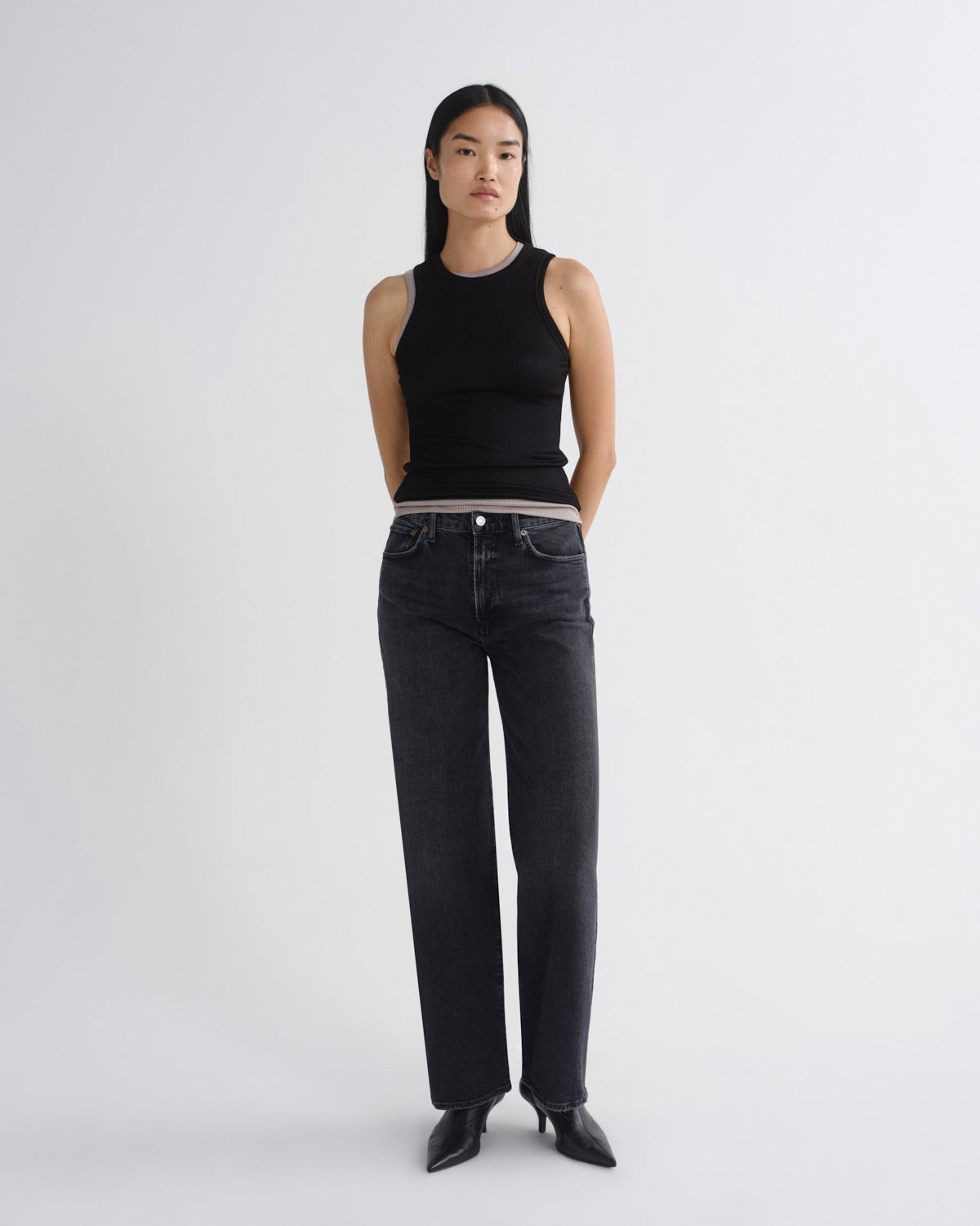 HARPER JEAN M/R RELXD STRAIGHT Bukse