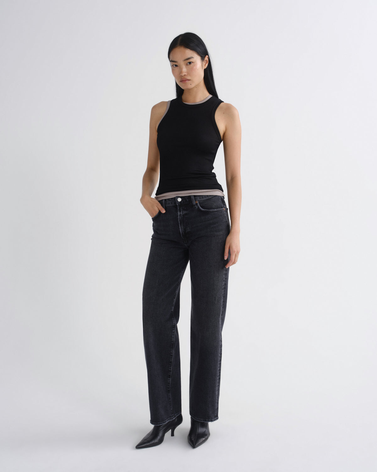 HARPER JEAN M/R RELXD STRAIGHT Bukse
