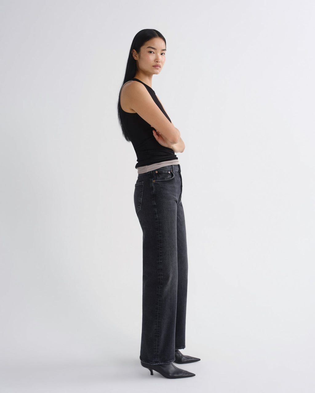 HARPER JEAN M/R RELXD STRAIGHT Bukse