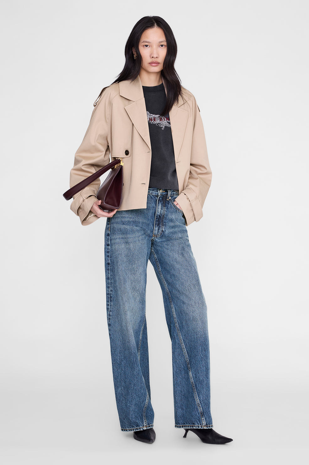 SPENCER SWEATSHIRT LEOPARD - WASHED BLACK Genser