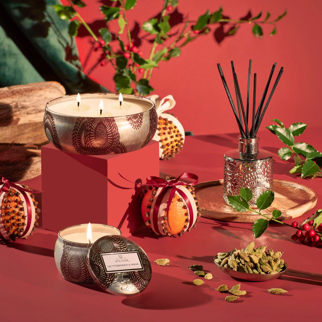 Mini Tin Candle Gilt Pomander & Hinoki Interiør/Livsstil