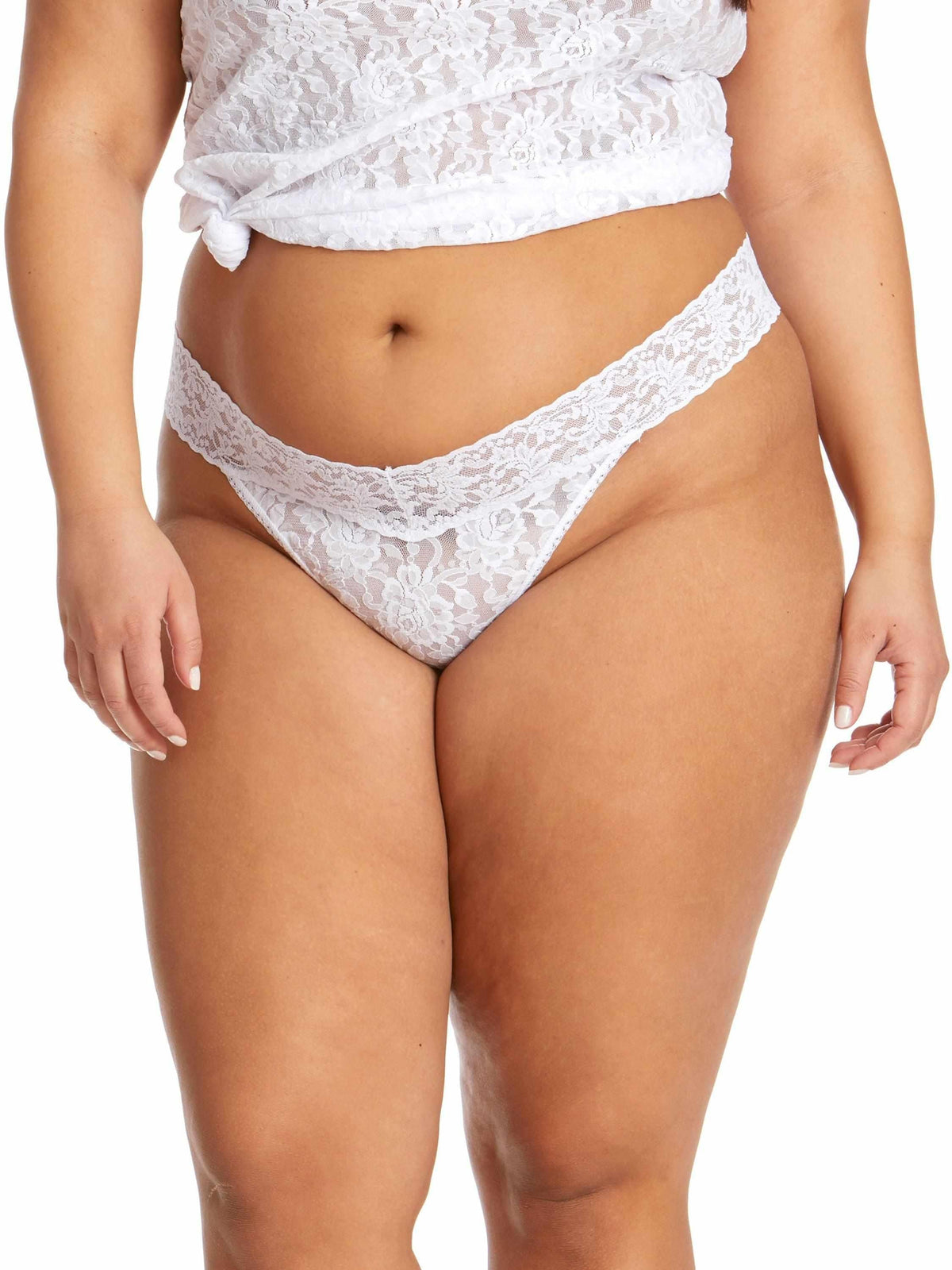 Hanky Panky Signature Lace Original Rise Thong (4811P-WHIT) Undertøy