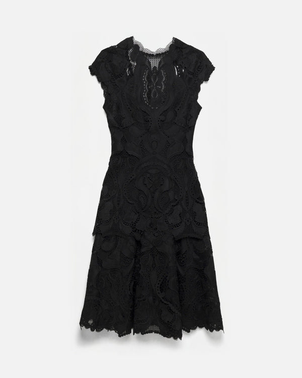 Laura Guipure Lace Cap Sleeve Midi Dress