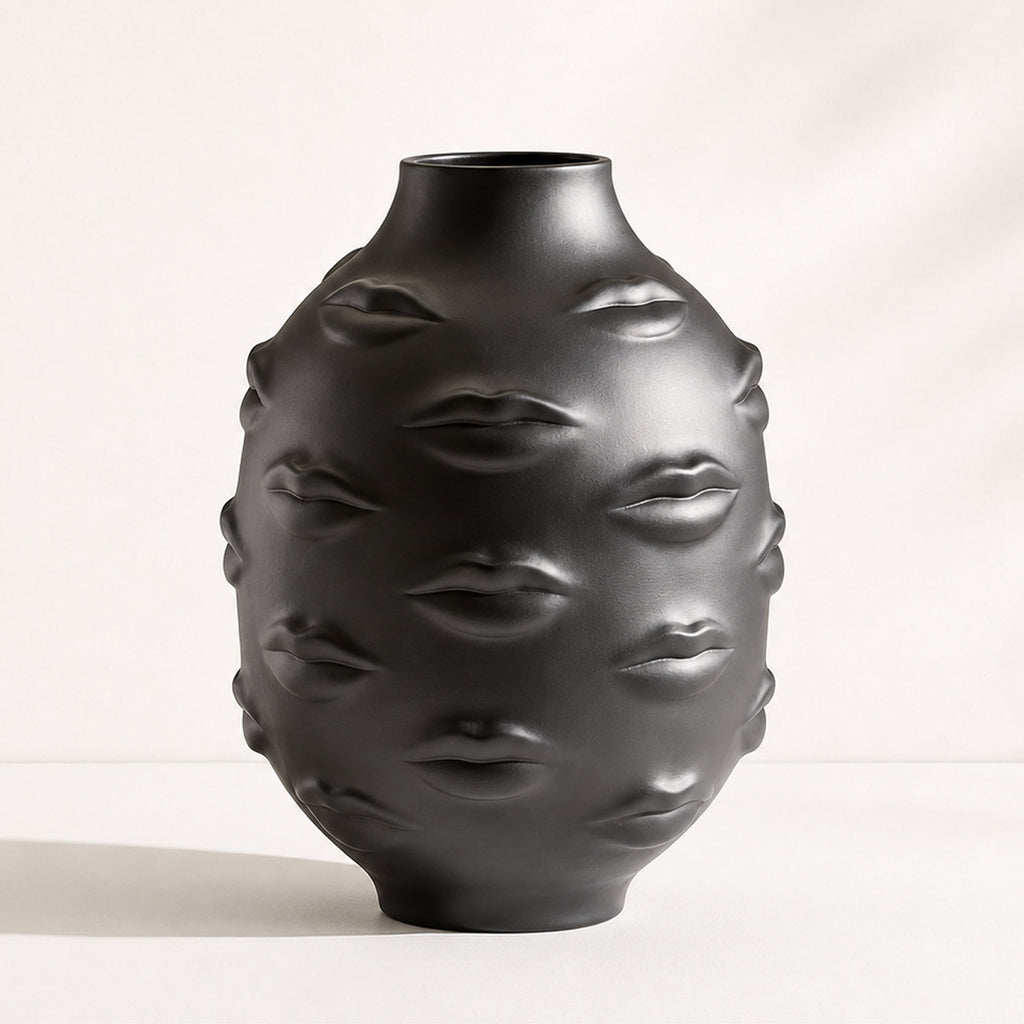 Gala Round Vase - Black Porcelain Interiør/Livsstil