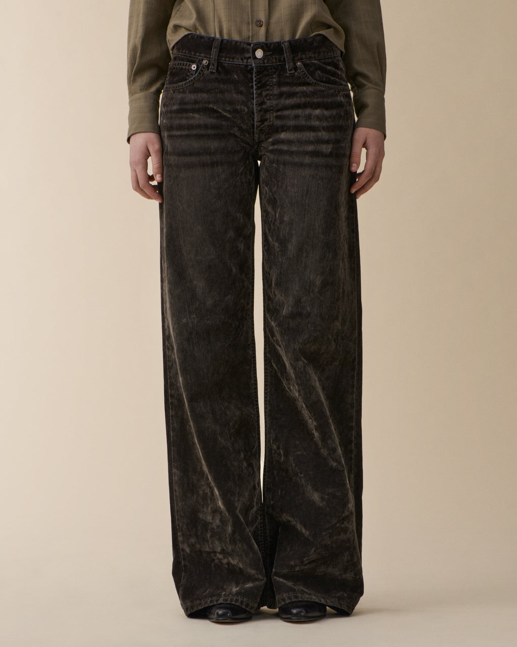 Kyoto Grey Velvet Jeans