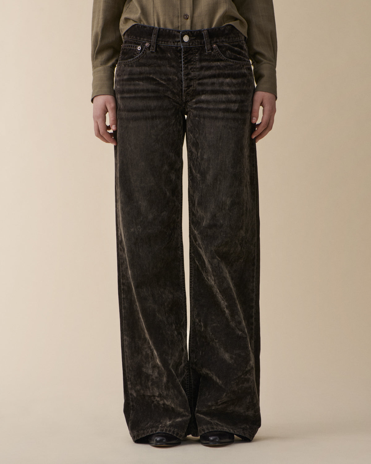 Kyoto Grey Velvet Jeans