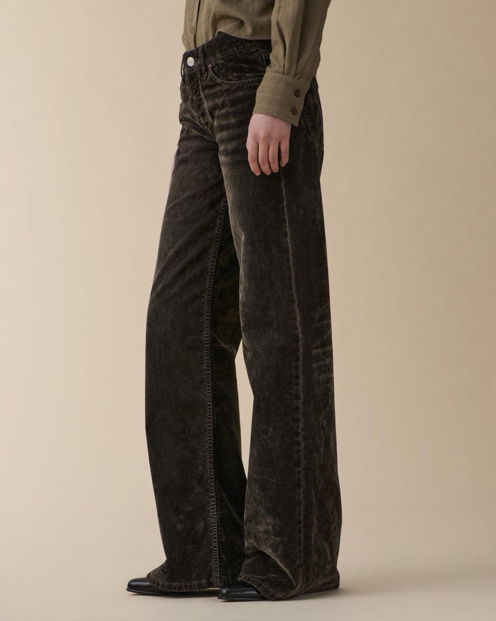 Kyoto Grey Velvet Jeans